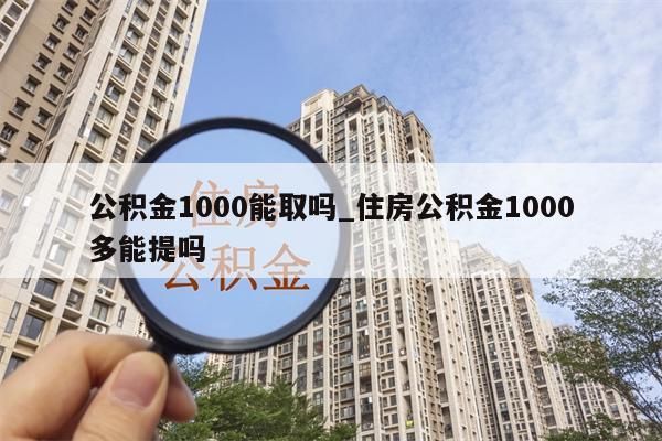 公积金1000能取吗_住房公积金1000多能提吗